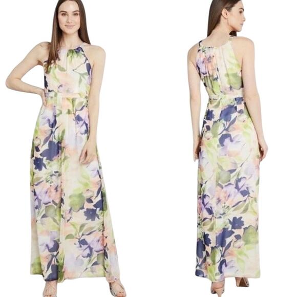 ModCloth Essence of Presence Chiffon Maxi Dress Floral Print Sleeveless MEDIUM - Picture 1 of 11
